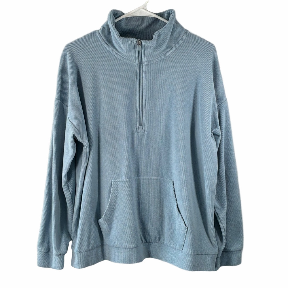 Marc New York Light Blue Zip-Up Sweater